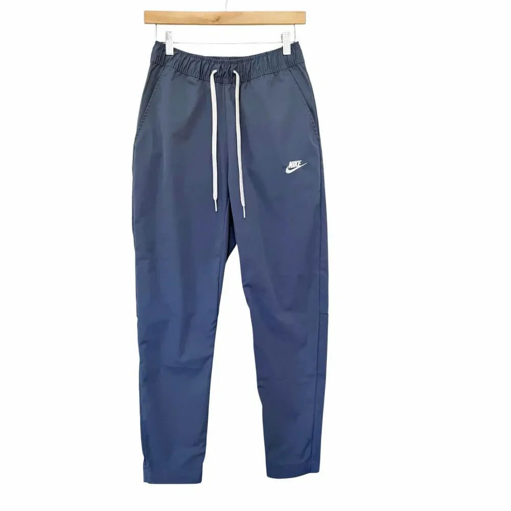 Nike Club Mens Woven Tapered Leg Pants Blue Sz S